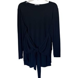 MM Lafleur Black Wrap Walker Top | Blouse Sz XL